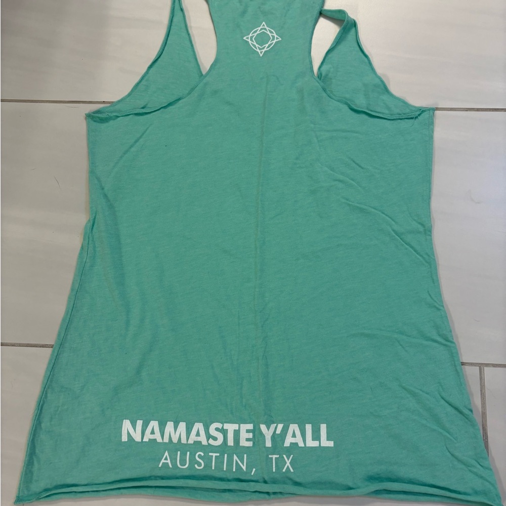 NWOT 🧘🏻‍♀️Wanderlust Mint Green Namaste Tank Top Yoga - Picture 2 of 4